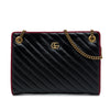 Gucci GG Marmont Bicolor Matelasse Diagonal Calfskin Torchon Shoulder Bag Secondhand