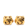 Chanel CC Gold Plated Round Clip On Earrings Secondhand