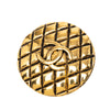 Chanel CC Gold Plated Quilted Round Brooch Secondhand