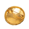 Chanel CC Gold Plated Quilted Round Brooch Secondhand