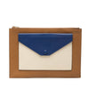 Celine Tricolor Leather Pocket Envelope Zip Clutch Secondhand