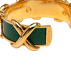 Hermès Gold Plated and Leather Criss Cross Cuff Bracelet Secondhand