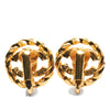Chanel Gold Plated CC Rhinestones Clip On Earrings Secondhand