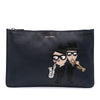 Dolce & Gabbana Leather DG Family Patch Zip Pouch Secondhand