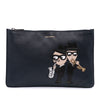 Dolce & Gabbana Leather DG Family Patch Zip Pouch Secondhand