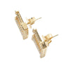 Louis Vuitton Gold Plated and Rhinestones LV Iconic Push Back Earrings Secondhand