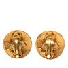 Chanel Gold Plated CC Round Clip On Earrings Secondhand