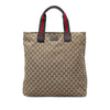 Gucci GG Canvas Web Vertical Tote Secondhand