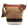 Burberry Mini Mega Check Canvas Ashby Tassel Bucket Bag Secondhand