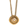 Secondhand Dior Gold Plated Strass CD Logo Pendant Necklace