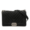 Chanel Old Medium Chevron Suede Boy Flap Secondhand