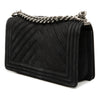 Chanel Old Medium Chevron Suede Boy Flap Secondhand