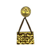 Chanel CC Gold Plated Medallion Quilted Flap Bag Brooch Secondhand