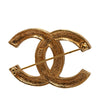 Chanel Gold Plated CC Crystal Brooch Secondhand