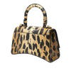 Secondhand Balenciaga Calfskin Leopard Print Hourglass Top Handle Bag XS