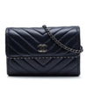 Chanel CC Chevron Lambskin Studded Wallet On Chain Secondhand