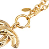 Chanel Gold Plated Quilted CC Pendant Necklace Secondhand