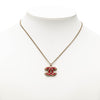 Chanel CC Gold Plated Enamel Pendant Necklace Secondhand