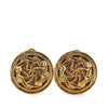 Chanel Gold Plated CC Swirl Button Clip on Earrings Secondhand