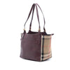 Burberry Small Leather and House Check Canvas Canterbury Tote Secondhand