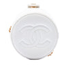 Chanel CC Quilted Lambskin Top Handle Round Vanity Case with Chain Secondhand