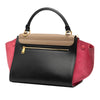 Secondhand Celine Small Tricolor Calfskin and Suede Trapeze Satchel