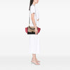 Secondhand Celine Small Tricolor Calfskin and Suede Trapeze Satchel