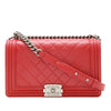 Chanel Medium Chevron and Diamond Quilted Lambskin Boy Flap Secondhand