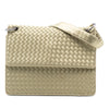 Bottega Veneta Satin Intrecciato Flap Shoulder Bag Secondhand