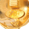 Chanel Gold Plated Overlapping CC Round Clip On Earrings Secondhand