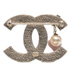 Chanel CC Gold Plated Enamel and Faux Pearl Brooch Secondhand