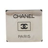Chanel Palladium Plated Enamel Logo Plate Brooch Secondhand