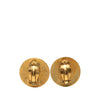 Chanel CC Gold Plated Enamel Round Clip On Earrings Secondhand
