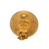 Chanel CC Gold Plated Enamel Round Clip On Earrings Secondhand