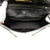 Saint Laurent Medium Shiny Croc Embossed Manhattan Shoulder Bag Secondhand