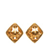 Chanel CC Gold Plated Diamond Clip On Earrings Secondhand
