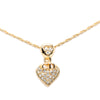 Dior Gold Plated CD Strass Logo Heart Pendant Necklace Secondhand