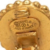 Chanel CC Gold Plated Enamel Round Clip On Earrings Secondhand