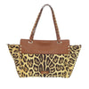 Valentino Small Leopard Printed Canvas Rockstud Trapeze Satchel Secondhand