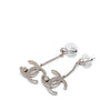 Chanel CC Brass Strass Dangle Push Back Earrings Secondhand