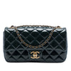 Chanel Paris Salzburg Medium Patent and Goatskin CC Eyelet Flap Secondhand