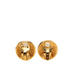 Chanel CC Gold Plated Round Clip On Earrings Secondhand