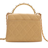 Secondhand Chanel CC Quilted Lambskin Faux Pearl Top Handle Flap