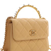 Chanel CC Quilted Lambskin Faux Pearl Top Handle Flap Secondhand