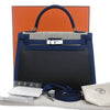 Hermès Tricolor Swift and Toile H Berline Kelly II Sellier 32 Secondhand