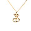 Dior Gold Plated Crystal CD Logo Pendant Necklace Secondhand