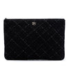 Secondhand Chanel Large Quilted Tweed and Lambskin Camellia O Case Clutch