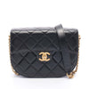 Chanel Mini CC Quilted Shiny Calfskin Round Moon Messenger Flap Secondhand