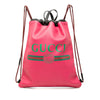 Gucci Leather Logo Drawstring Backpack Secondhand