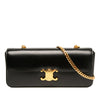 Celine Shiny Calfskin Triomphe Chain Shoulder Bag Secondhand